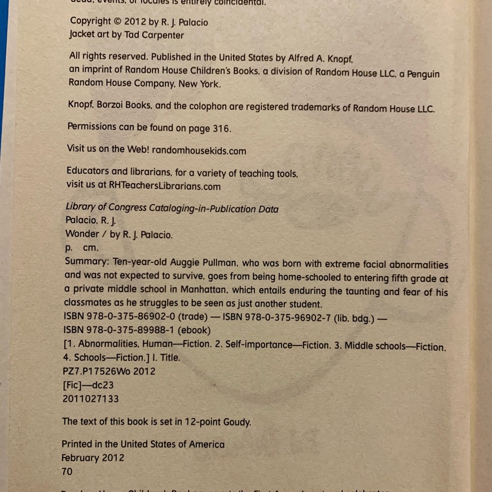 Wonder Hardcover Book By R.J. Palacio - Picture 9 of 11